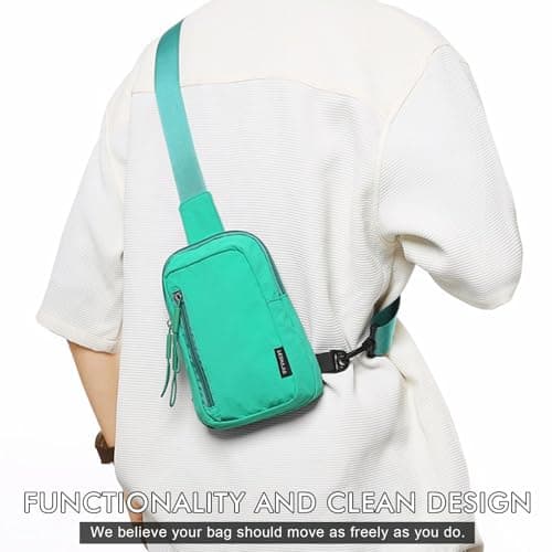 Mayoii Small Crossbody Bag for Women & Men– Lightweight Hiking Sling Bag, Ideal for Travel, Outdoor, Sports, Walking (Turquoise) — view 5