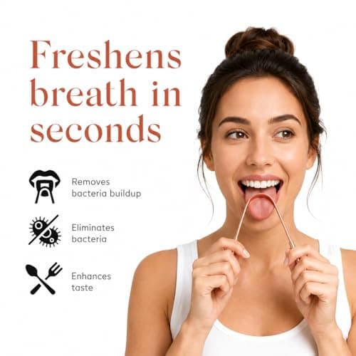 The Little Eco Company Copper Tongue Scraper for Adults with Recycled Plastic Travel case Eco Friendly — view 2