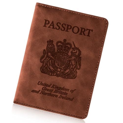 Cinocratic Passport Holder for Travel Accessories,RFID Blocking PU Leather Passport Cover Wallet Card Case for Men and Women (Brown)