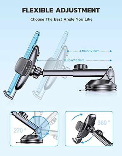 CIRYCASE Car Phone Holder, [Ultra Powerful Suction] Dashboard Phone Holder — view 6