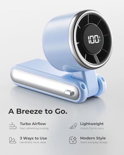 Bearwind Portable Handheld Turbo Fan, 5-Speed High Airflow, 4000mAh Battery — view 2