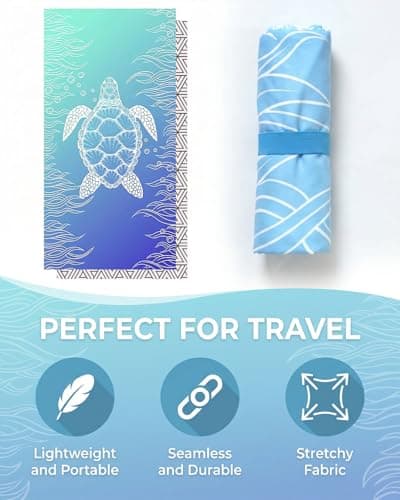 Evoplor 2 Pack Microfibre Beach Towels for Adults Extra Large 180 × 90 cm, Quick Dry Sand Free Beach Towel with Mesh Bag, Lightweight Travel Towels for Holiday, Pool — view 6