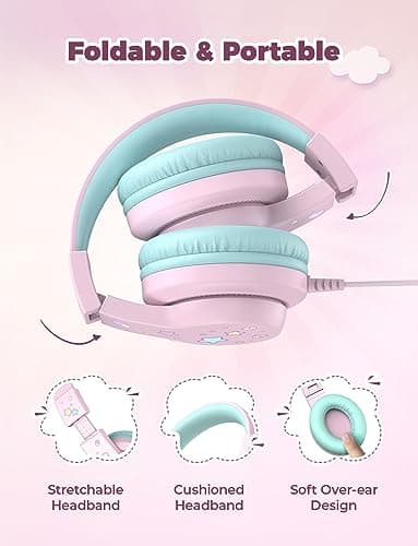iClever HS19S Kids Headphones Wired 3.5mm, Childrens Headphones for Kids — view 6
