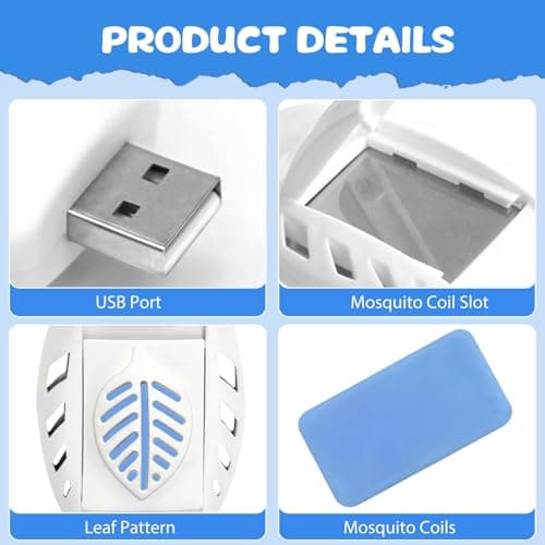 8.5 * 5cm USB Mosquito Repellent Plug In, 2 Pcs Portable USB Mosquito Killer, with 90 Repellents Tablets, Indoor Insect Repellent Plug In for Home Camping Hiking Car Summer Outdoor Travel — view 6