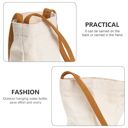 Healeved Canvas Water Cup Bag with Shoulder Strap for Bottles, Tumblers — view 3