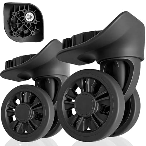 Tobeso-Nuoze Luggage Wheels Replacement Wheel for Luggage Suitcase Repair 360° Rotating Suitcase Replacement Wheels with 4 Mounting Holes H889