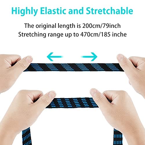 Pack of 5 Bungee Cords with Hooks Heavy Duty 6.6ft /2m Long Bungee Straps Elastic Rope Luggage Bungee Straps Anti-slip Flat Elasticity Rubber Straps for Luggage Camping Roof Racks Moving Cargo — view 2