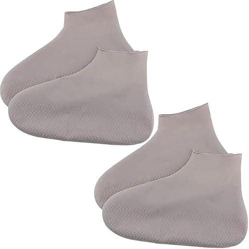 ZOCONE 2 Pairs Grey Silicone Shoe Covers Waterproof for Men Women