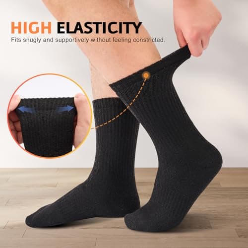 SukModen Merino Wool Socks for Men, 3 Pairs Thermal Winter Hiking Socks Thick Warm Boot Socks for Cold Weather — view 4