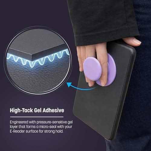 Encased Large Stand for Kindle E-Readers, Tablets and iPad - Compatible with Case with Adhesive Folding Handle Lilac Haze — view 3