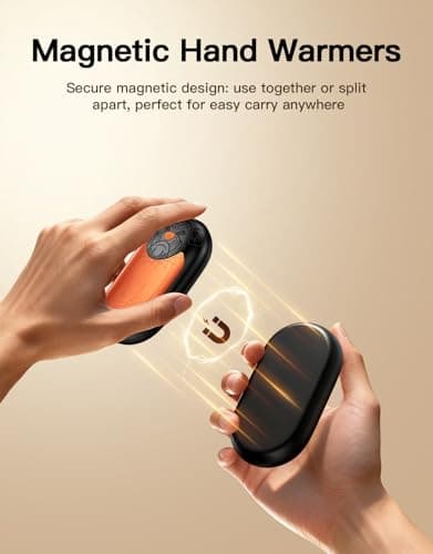 24 Hr Heating Hand Warmer Rechargeable 2 Pack | 6000mAh Electric Hand Warmers with 3 Heating Modes, USB Reusable Portable Pocket for Women Men Camping Hunting Golf(Orange) — view 6