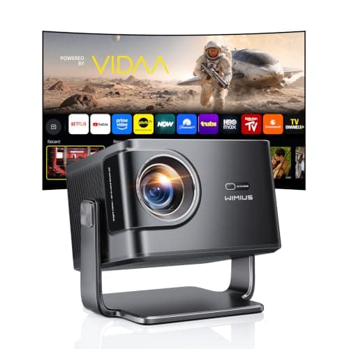 【2600 ANSI/Dolby 56W/VIDAA OS/225°Stand】WiMiUS K14 Smart Projector 4K Decode, Native 1080P Home Cinema Projectors, Airplay2 Bluetooth Auto Focus HDR10 Projector, Outdoor Projectors Voice Phone Control