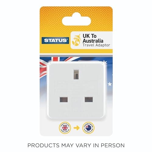 STATUS Australian Travel Adaptor Plug, Single Socket Power Adapter for UK Devices in Australia & New Zealand, Compact Travel Converter, White (SAUSTAB112) — view 6