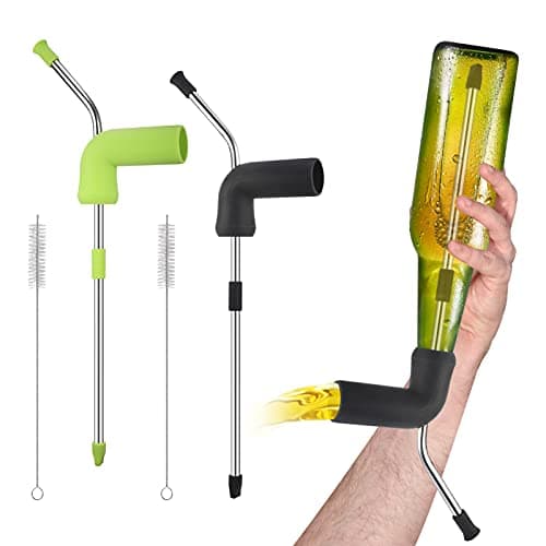 Fentar 2Pcs Beer Snorkel, Stainless Steel Drinking Snorkel for Alcohol — view 4