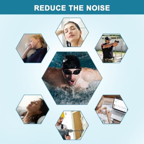 5 Pairs Earplugs for Sleeping Noise Cancelling, Reusable Ear Plugs– Super Soft, Silicone Ear Plug, for Sleeping, Swimming, Snoring, Concerts, Work, Noisy Places Black*5 — view 6