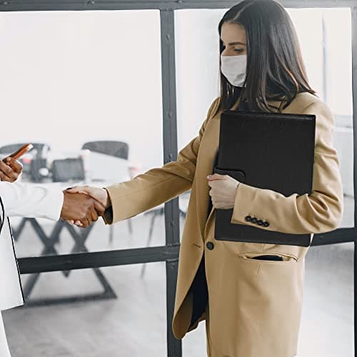 GraduatePro A4 Clipboard Folder with Storage Leather Waterproof Magnetic Conference Presenter Document Business Organizer Sleeves Black — view 2