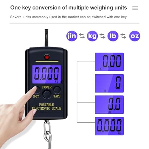 Portable La Weight Scale 40kg 10g Digital Hanging Hook Scale for Travel Fishing & La 5 Pack Electronic Weighing Scale Accurate & Lightweight — view 3