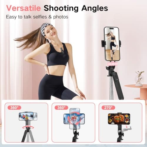 180cm Vlogging Kit for iPhone,Selfie Stick with Light and Microphone — view 4