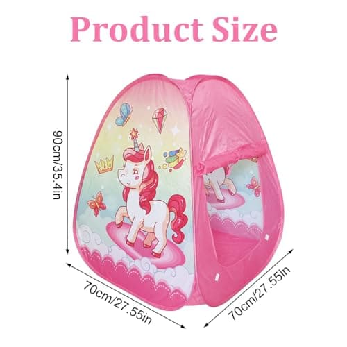 Pop Up Play Tent, Pop Up Tents for Kids, Unicorn Theme Playhouse, Foldable Kids Tent with Carry Bag, Indoor & Outdoor Play Tents for Boys Girls Toddlers (Unicorn) — view 4