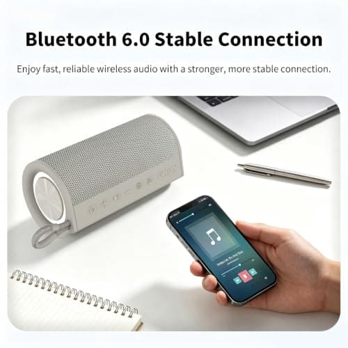 DEFUNC BEAT 15 Bluetooth Speaker, 15W HD Sound, Portable Wireless, IPX7 Waterproof, Up to 6H Playtime, TWS, for Home/Party/Outdoor/Camping/Beach Essentials, Birthday Gift for Fathers Day Men (Beige) — view 5