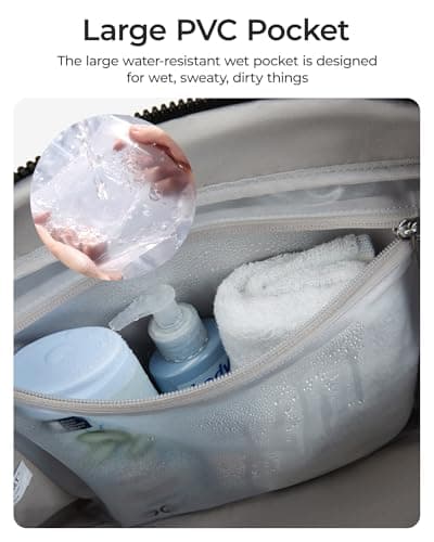 BAGSMART 24L Womens Gym Travel Bag, Weekend Overnight Cabin Bag, Wet Pocket — view 5