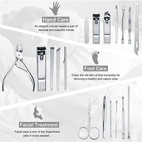 Manicure Set 18pcs Professional Nail Clippers Kit, Rose Gold — view 4