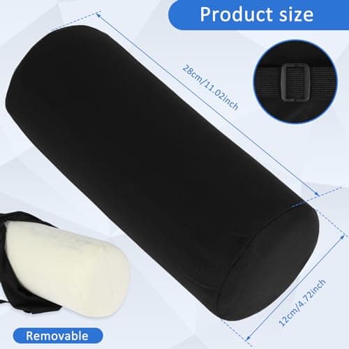 Lumbar Roll Pillow for Lower Back, 11 Inch Memory Foam Roll Pillow (Black) — view 2