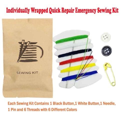 30Pcs Luxury Individually Wrapped Eco-Friendly Quick Repair Emergency Travel Sewing Kit; Disposable Hotel Sewing Kit with Needles Button Threads Safety Pin for Hotel Travel Use; Outdoor Sewing Repair — view 2