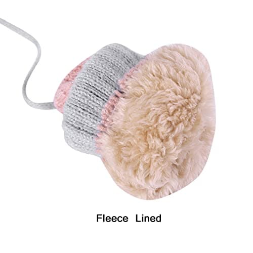 Kids Toddlers Thermal Gloves Mittens Winter Warm Thick Knitted Gloves with String Fluffy Full Finger Mittens Baby Fleece Lined Gloves Hanging Neck Mittens with Anti-Lost String for Boys Girls Age 1-4 — view 5