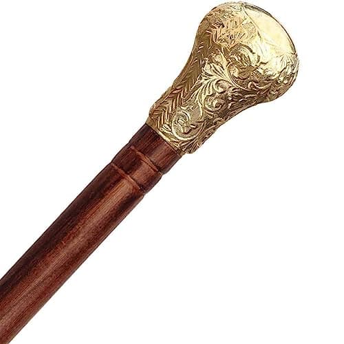 Ajuny Wooden Walking Stick for Men Women Seniors Knob Style 36 Inch Canes