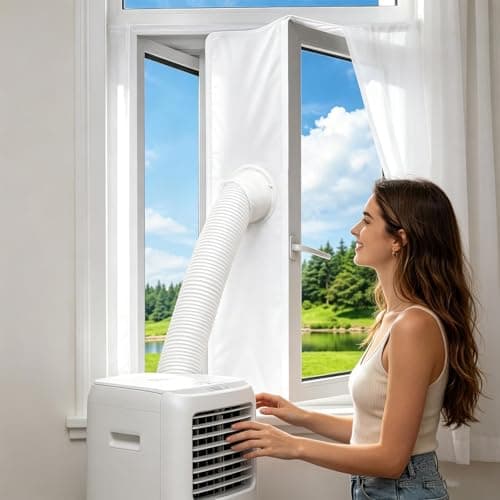 Portable AC Window Kit, Waterproof Zipper Opening Insulation Seal Panel, Universal No Drill AC Window Vent Kit for Bedroom, Apartment, Office, Basement and Garage — view 2