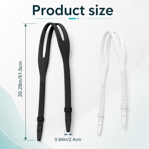 Chsoejuf 2 Pack Universal Silicone Swim Goggle Straps Replacement — view 2