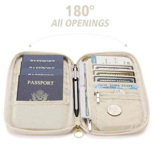 SEPWIK Travel Passport Wallet RFID Family Passport Holder with Hand Strap, Waterproof Travel Document Organizer for Credit Card, Boarding Pass, ID, Money, Flight Tickets Scandihome Series — view 4