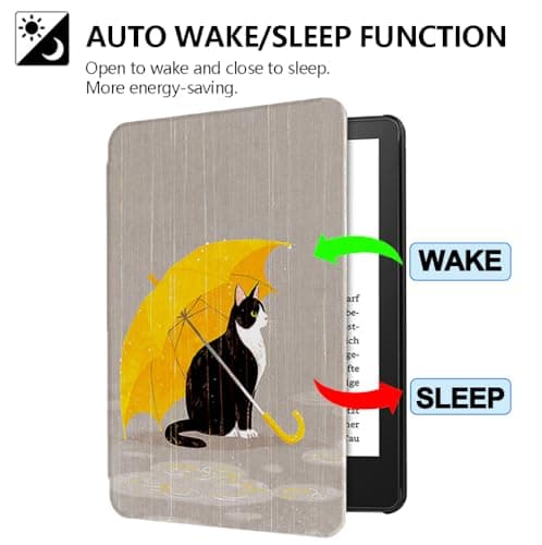 TOKILO Case for 7" eReader 12th Generation 2024 Ultra Slim Soft PU Shell Cover Case with Auto-Wake/Sleep, Not for 6.8", Cat — view 2