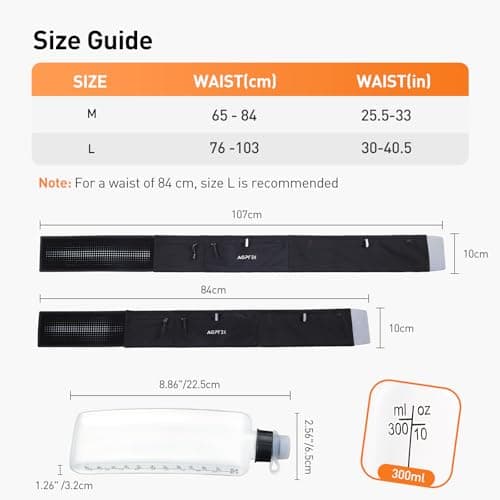 AGPTEK Running Belt with Water Bottles, Hydration Waist Pack for Men Women — view 6