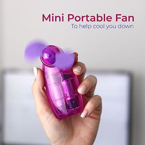 DIVCHI Pack of 2 Mini Portable Pocket Hand Held Fan Cool Air Travel Fan For Men Women, Kids Batteries Included — view 3