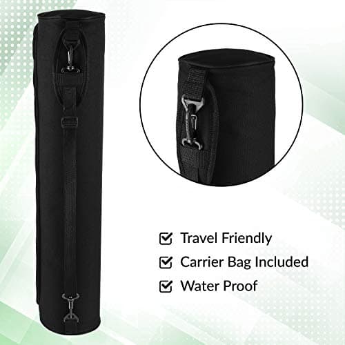 ComFyMat Yoga Mat – Non-Slip Premium TPE Eco-Friendly Workout Mat for Pilates, Meditation – Black/Black (183cm x 61cm x 6mm) with Bonus Waterproof Carry Bag — view 5