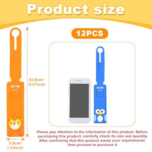 HLIWS 12Pcs Luggage Tags,Travel Identification Tags-6 Designs — view 2