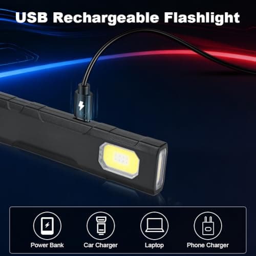 HOTUT Flat EDC Torch, Compact Pocket Flashlight with Clip and Magnetic Base, USB-C Rechargeable, IP45 Waterproof & Drop-Resistant, LED Torch for Hiking, Workshop, Repair — view 6