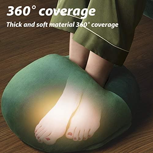USB Heated Foot Warmer Furry Heating Slippers Shoes for Cold Feet Winter Plush Faux Fur Foot Heater Warming Cushion Pouch Portable Electric Foot Warmer for Men Women Elderly — view 4