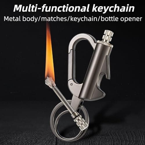 Keychain Ligh/TER,Permanent Match Infinity Ligh/TER with Multitool Keychain Bottle Opener,Reusable Waterproof Match Strike,Permanent Match Ligh/TER,Cool Ligh/TER,Waterproof Matches for Camping — view 3