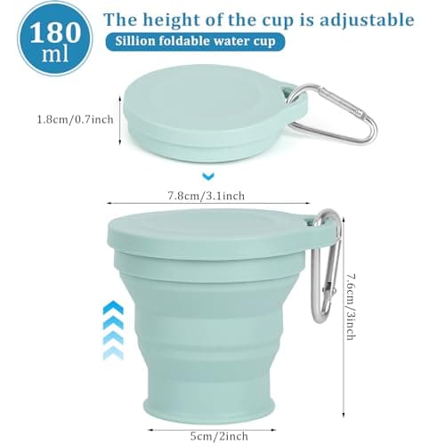 LFBEST Collapsible Cup, Silicone Foldable Cup with Sealing Lid Carabiner — view 2