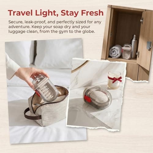 Merzio 2 Pack Travel Soap Case, Leak Proof Soap Dish with Lid, Portable Soap Box Holder Container with Drainage Layer for Bathroom, Shower, Gym, Camping and Outdoor Activities (Grey) — view 6