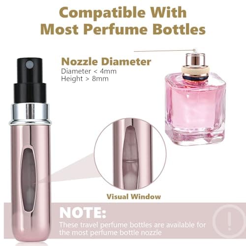 8PCS Perfume Bottle Set for Luggage, 5ML Mini Travel Perfume Atomiser Refill Bottles, Aftershave, and Holiday — view 4