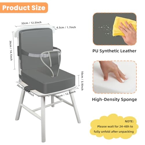 Wooshwa Kids Booster Seat for Dining Chair, Backrest, 10cm PU Waterproof — view 3
