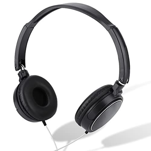 VBESTLIFE Foldable Compact Wired Headset, Stereo HiFi Music Headphone with Rotatable Ear Cups, Adjustable Headband Headset for Smartphones Tablets Laptops, Lightweight Foldable Design for