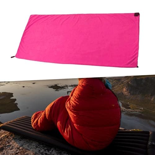 Perfeclan Fleece Sleeping Bag Liner Thermal Comfort Warm Sleeping Bag Blanket Liner for Travel Hunting Outdoor Mountaineering Indoor, pink — view 3