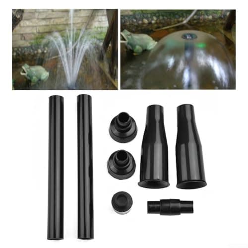 HavenDomicile 8 Pack Black Outdoor Garden Fountain Nozzle, Multi-Functional Water Feature Sprayer Head With Extension Tubes — view 4