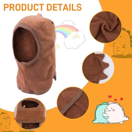 QKURT Toddler Winter Warm Balaclava, Thermal Windproof Hat Neck Warmer Warm Knit Cap Scarf Kids Winter Knitted Beanie Hat Snood Neck Warmer — view 4