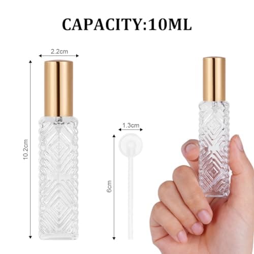 AOOWU Perfume Atomiser Bottles, 3Pcs 12ml Refillable Perfume Atomizer Empty Spray Bottles, Empty Glass Atomiser Spray Bottles, Portable Purse Pocket Handbag Perfume Bottle for Men and Women — view 2